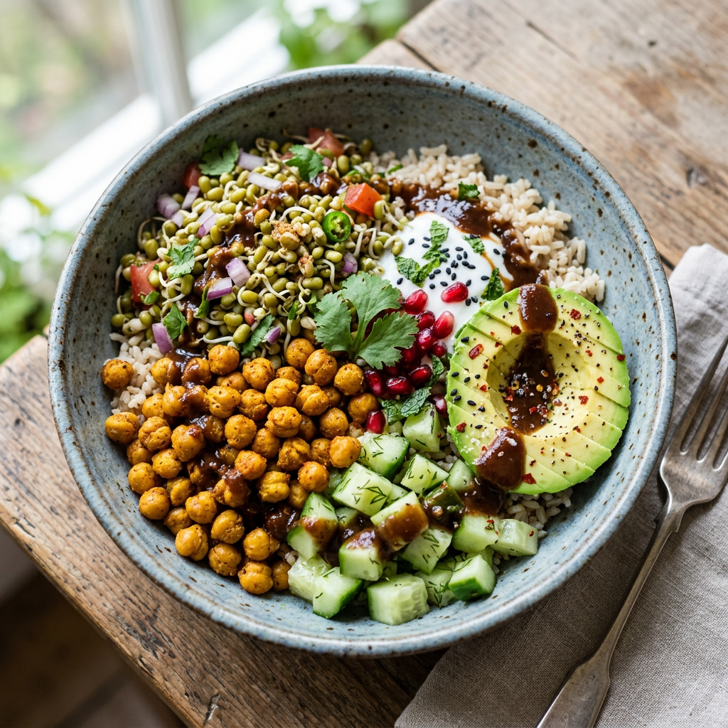 Steamed Veggie & Sprout Bowl